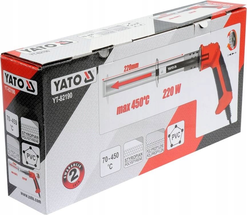 Yato YT-82190 varmepistol Varmeskrer 450 C 220 W Orange, Stl #2