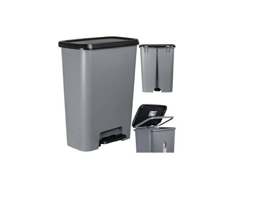 CURVER WASTE BIN WITH PEDAL 50L /DARK GREY/ BLACK #1