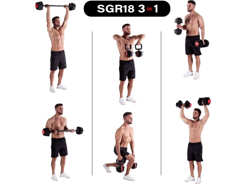 HMS SGR18 PRO SET 3-i-1 41 kg justerbart vgtstangsst #1