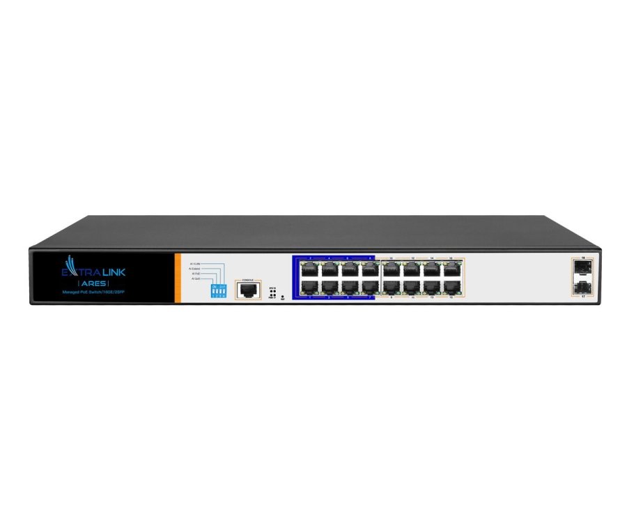 Extralink EX.3807 netv�rksswitch Administreret L2 Gigabit Ethernet (10/100/1000) Str�m over Ethernet (PoE) 1U Sort, Gr� #2