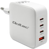 Qoltec 140W GaN Wall Charger | 5-20V | 2.5-5A | 3 x USB-C PD | 1 x USB QC 3.0 | White #1