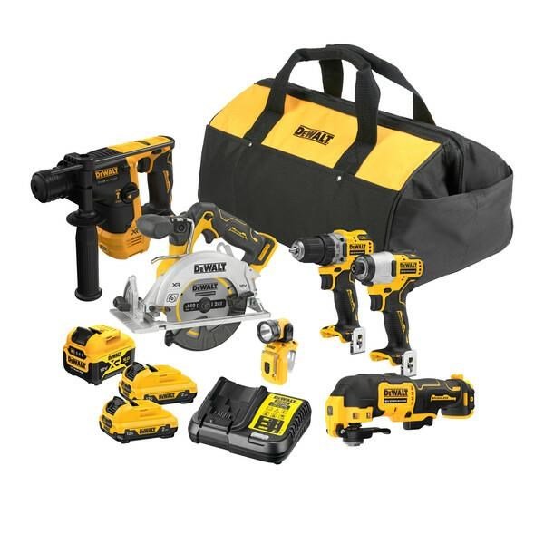 DEWALT. 12V COMBO KIT DCK611P1D2 (DCH072+DCS512+DCD701+DCF801+DCS353+DCL510) 1x5.0 2x2.0Ah BAG #1