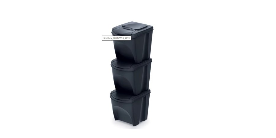 KEDEN WASTE BIN SORTIBOX 35L SET 3 - STONE GREY #1