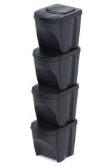 KEDEN WASTE BIN SORTIBOX 25L SET 4 - ANTHRACITE ECO WOOD #1