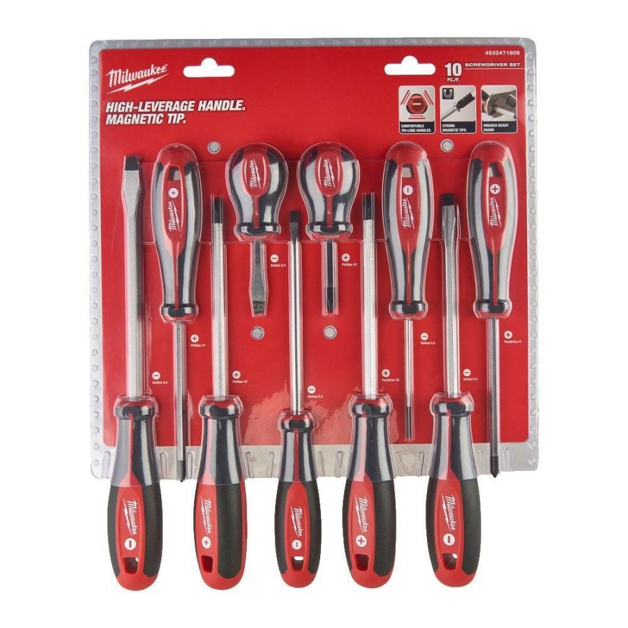 MILWAUKEE SCREWDRIVER SET 10pcs. (PH&PZ&SL) #1