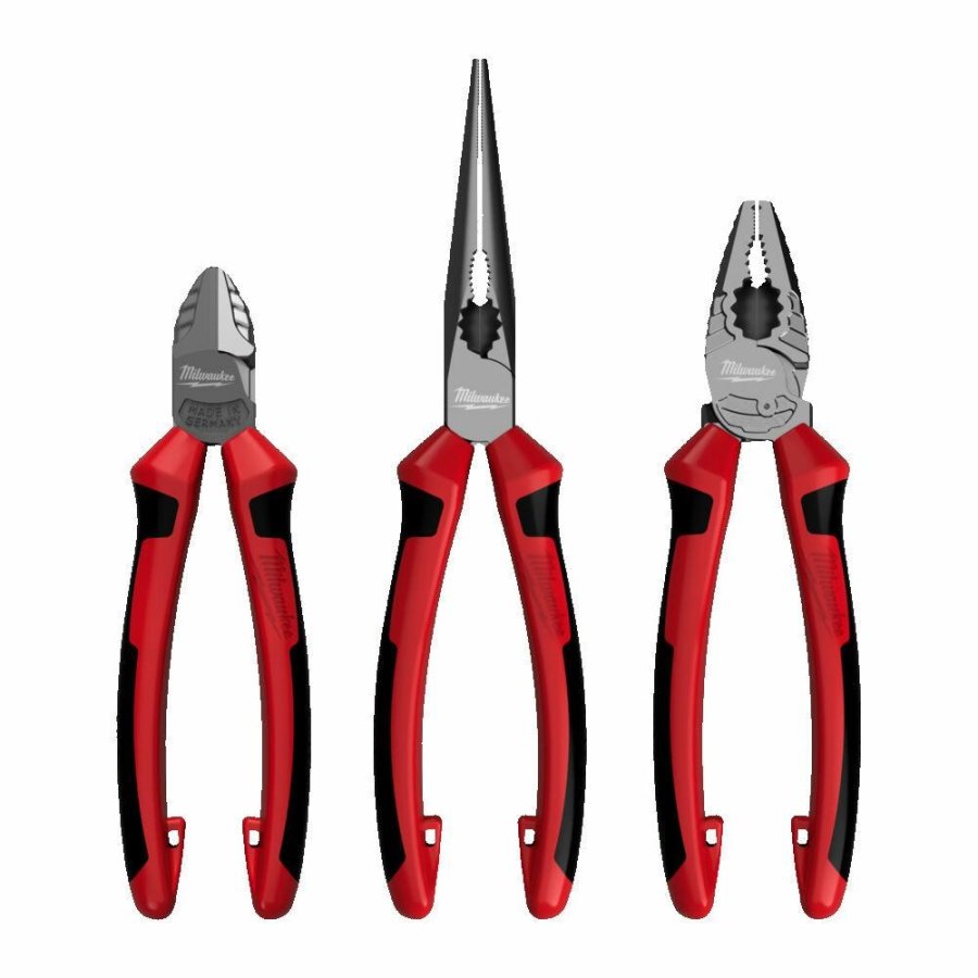 MILWAUKEE PLIERS SET 3pcs. (UNIVERSAL 180mm, SIDE 160mm, LONG 205mm) #1