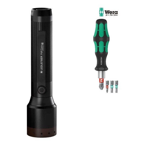 Ledlenser P6R core flashlight + WERA set #1