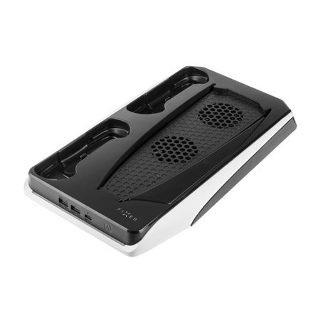 Fixed Multifunctional Station for PlayStation 5 with Cooling and Charging for two DualSense Controllers | FIXPS5-MCS-BW #1