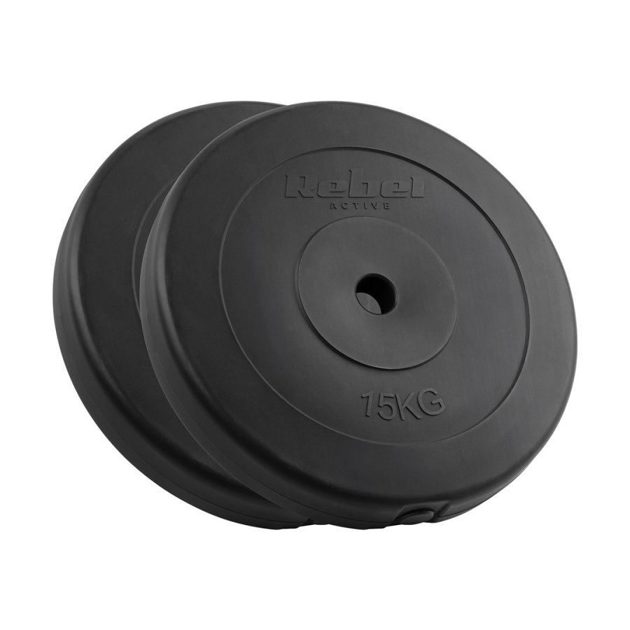 Bituminous Weight Set 2x15kg, bore 31mm, Classic Disc, REBEL ACTIVE #1