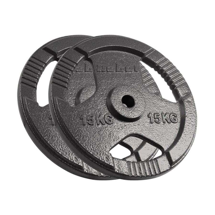 Cast iron weight set 2x15kg, bore 31mm, disc with handles, REBEL ACTIVE #1