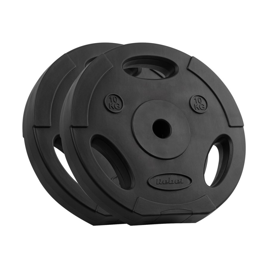 Bituminous Weight Set 2x10kg, 31mm bore, disc with handles, REBEL ACTIVE #1
