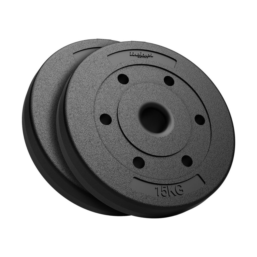 Bituminous Weight Set 2x15kg, 51mm Hole - for Olympic Bars, REBEL ACTIVE #1