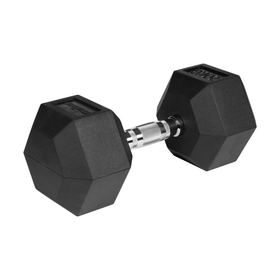 Rubberized cast iron dumbbell HEX 20 kg REBEL ACTIVE #1