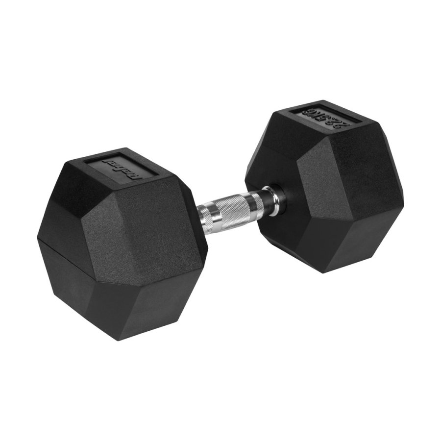 Rubberized cast iron dumbbell HEX 22.5 kg REBEL ACTIVE #1