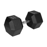 Rubberized cast iron dumbbell HEX 40 kg REBEL ACTIVE #1