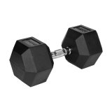 Rubberized cast iron dumbbell HEX 27.5 kg REBEL ACTIVE #1