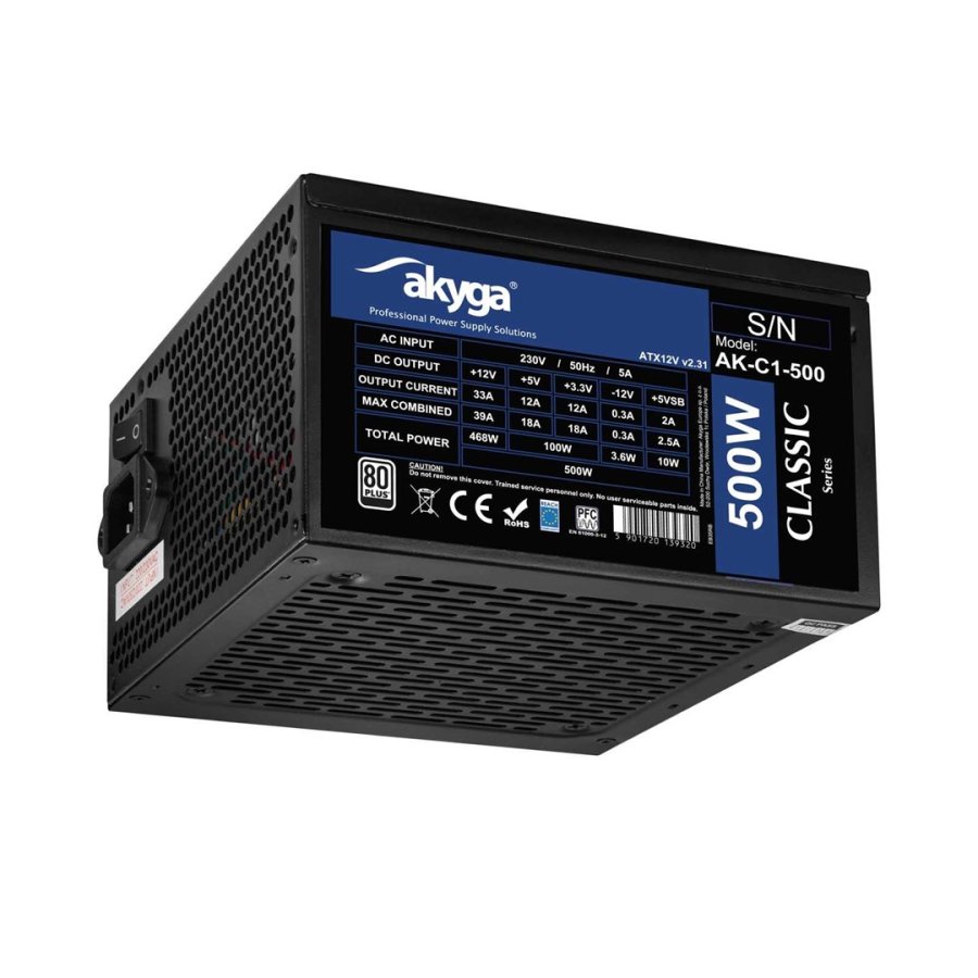Akyga AK-C1-500 enhed til str�mforsyning 468 W 24-pin ATX ATX Sort #2