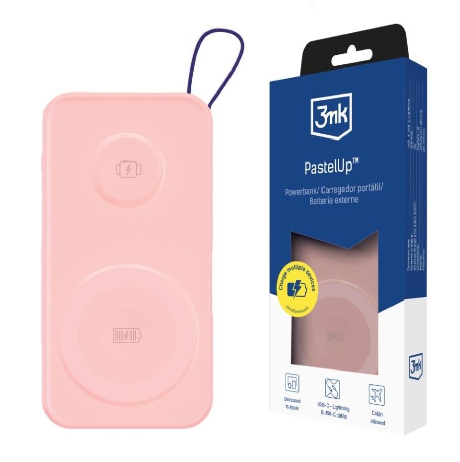 3MK PastelUp 10000 mAh Tr�dl�s opladning Lyser�d #2
