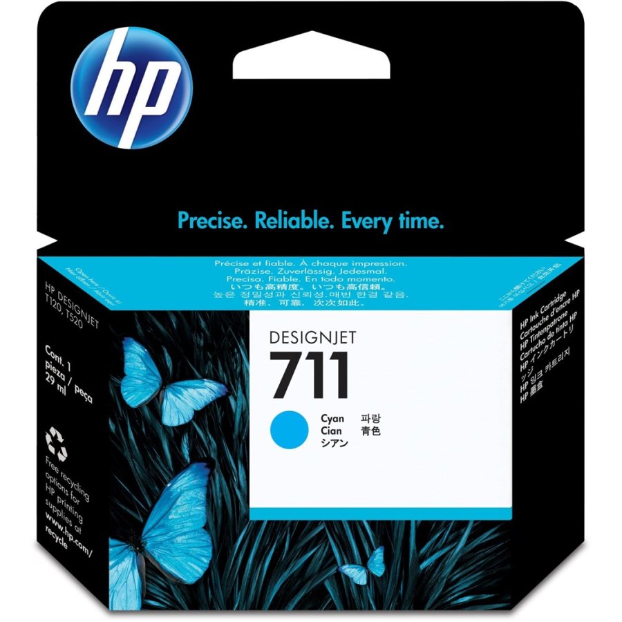 HP 711 DesignJet-blkpatron med 29 ml, cyan #2