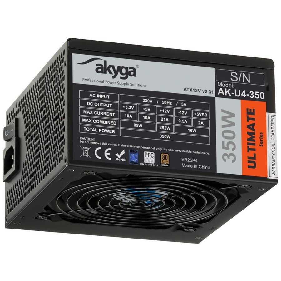 Akyga AK-U4-350 enhed til str�mforsyning 350 W 20+4 pin ATX ATX Sort #2