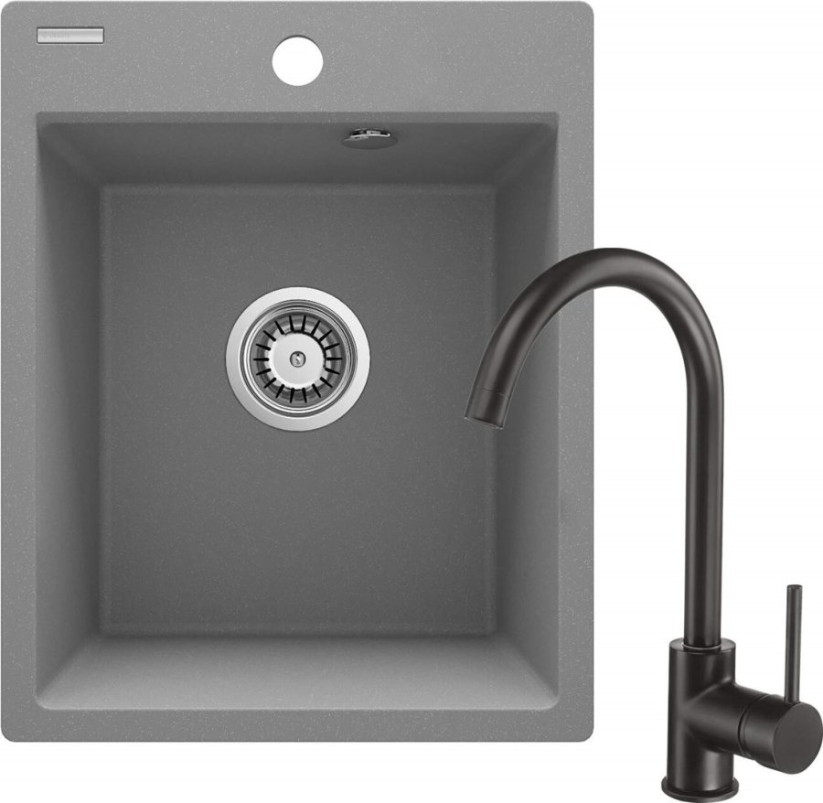 Granite sink with 1-bowl faucet #1