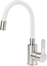 Washbasin mixer with curved spout #1