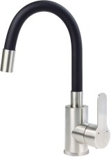 Washbasin mixer with curved spout #1