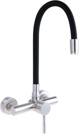 Wall-mounted kitchen faucet with bent spout #1