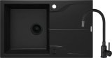 Granite sink with 1-bowl faucet with drainer #1