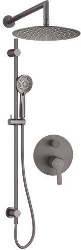 Concealed shower set with rail - with overhead shower #1