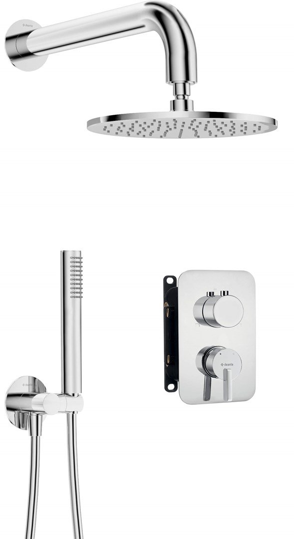 Concealed shower set with mixer box - with overhead shower #1