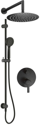 Concealed shower set with rail - with overhead shower #1