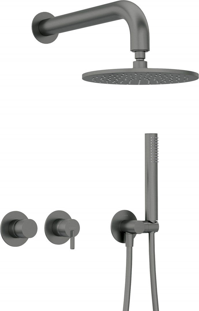 Concealed shower set with overhead shower - with horizontal mixer #1