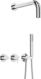 Concealed shower set with hand shower - with horizontal mixer #1