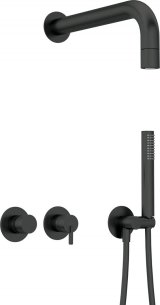 Concealed shower set with hand shower - with horizontal mixer #1