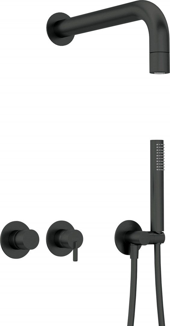 Concealed shower set with hand shower - with horizontal mixer #1