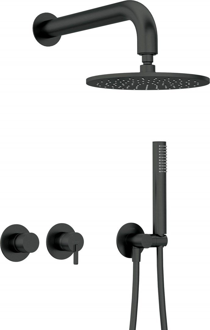 Concealed shower set with overhead shower - with horizontal mixer #1