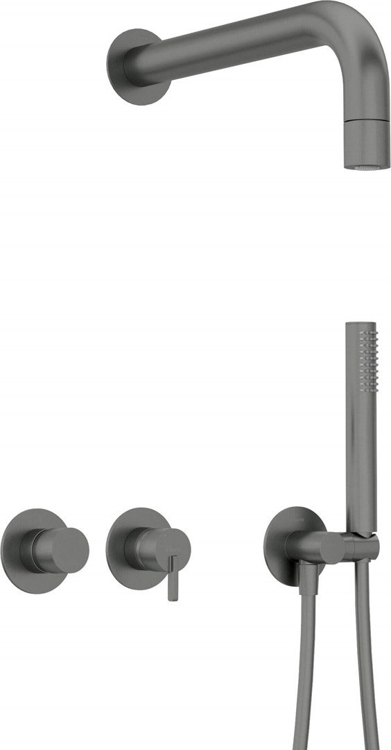 Concealed shower set with hand shower - with horizontal mixer #1