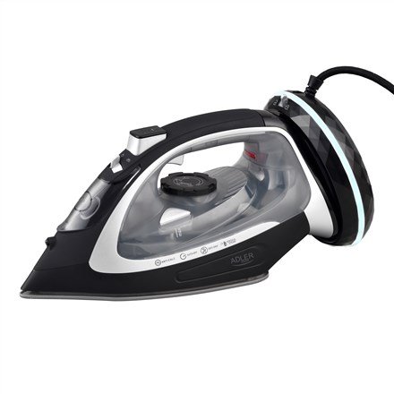 Adler Steam Iron | AD 5043 | Steam Iron | 2800 W | Water tank capacity 300 ml | Continuous steam 30 g/min | Steam boost performance 42 g/min | Black/Silver #1