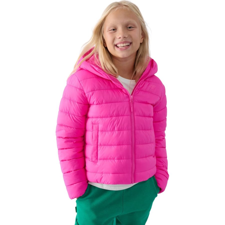 Girls' down jacket 4F F449 fuchsia 4FJWAW24TDJAF449 55S 158cm #1