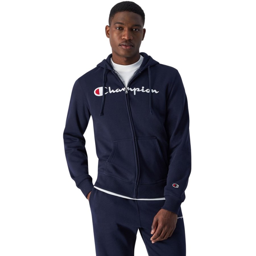 Men's Champion Full Zip Hoodie navy blue 220255 BS501 S #1