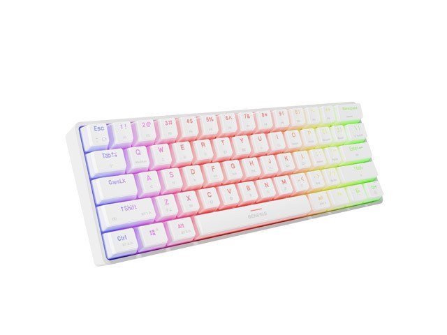 GAMING KEYBOARD GENESIS THOR 660 G2 US WHITE WIRELESS RGB MECHANICAL GATERON RED #1