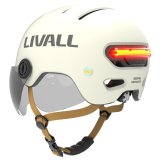 Livall L23 white helmet 58-62cm with LED/SOS protective lens #1