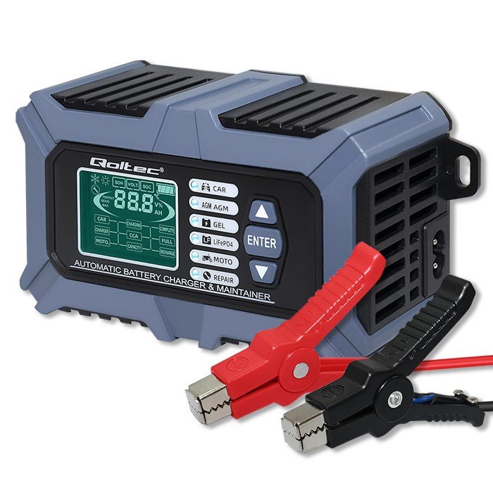 Qoltec 52488 Intelligent mikroprocessorbaseret oplader med batteritester og reparationsfunktion 12V | 6A | LCD | Batterioplader til AGM LiFePO4 GEL batterier #2