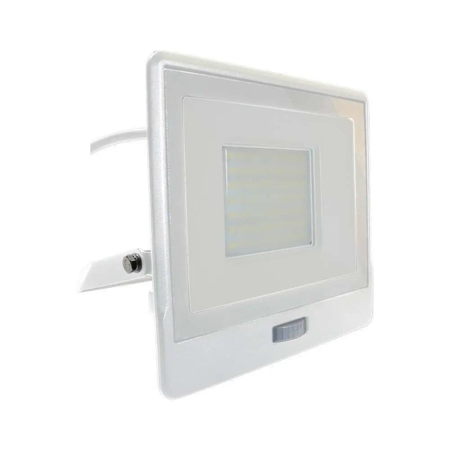 Projektor LED V-TAC 50W SAMSUNG CHIP Czujnik Ruchu Biay Przewd 1M VT-158S-1 4000K 4000lm 5 Lat Gwarancji #1