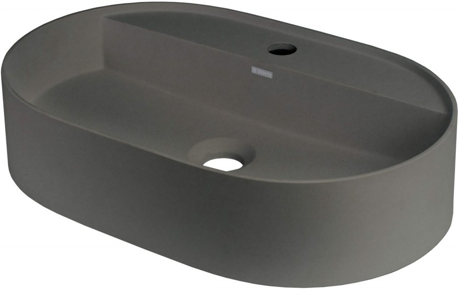 Granite countertop washbasin with a faucet island - oval #1