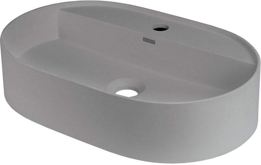 Granite countertop washbasin with a faucet island - oval #1