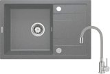Granite sink with 1-bowl faucet with drainer #1