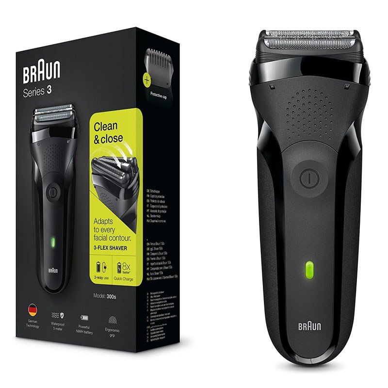 Braun Series 3 300s Folie shaver Trimmer Sort, Rd #1