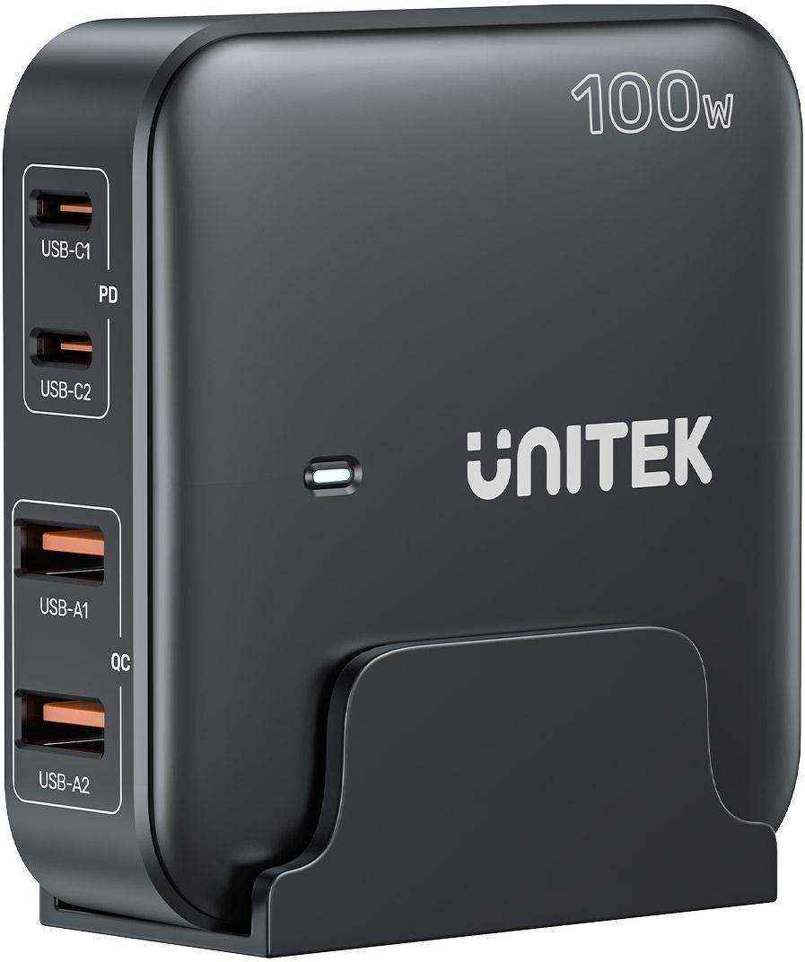 GaN-netoplader - Unitek P1229ABK01-EU | 100W 2x USB-C 2x USB-A #2